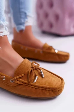 Best Boto Mokasyny Damskie Wygodne Eko-zamsz Camel Memfi