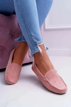 Boto Mokasyny Damskie Zamszowe*Mokasyny Damskie Wygodne Eko-zamsz Różowe Lemma