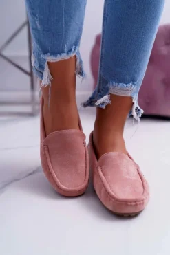 Boto Mokasyny Damskie Zamszowe*Mokasyny Damskie Wygodne Eko-zamsz Różowe Lemma