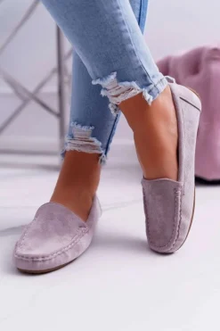 Boto Mokasyny Damskie Zamszowe*Mokasyny Damskie Wygodne Eko-zamsz Lila Róż Lemma