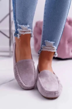 Boto Mokasyny Damskie Zamszowe*Mokasyny Damskie Wygodne Eko-zamsz Lila Róż Lemma