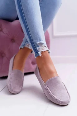 Boto Mokasyny Damskie Zamszowe*Mokasyny Damskie Wygodne Eko-zamsz Lila Róż Lemma