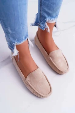 Damskie Boto Mokasyny Damskie Wygodne Eko-zamsz Beżowe Lemma