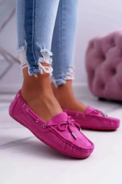Boto Mokasyny Damskie Zamszowe*Mokasyny Damskie Wygodne Eko-zamsz Fuksja Memfi