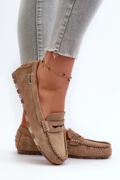 Boto Loafersy Damskie|Mokasyny Damskie Skórzane*Mokasyny Damskie Z Eko Skóry Brązowe Celoria