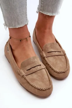 Boto Loafersy Damskie|Mokasyny Damskie Skórzane*Mokasyny Damskie Z Eko Skóry Brązowe Celoria