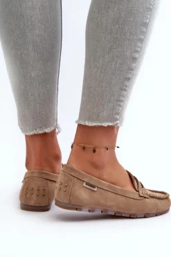 Boto Loafersy Damskie|Mokasyny Damskie Skórzane*Mokasyny Damskie Z Eko Skóry Brązowe Celoria