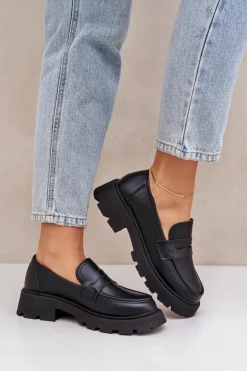 Boto Mokasyny Damskie Z Eko Skóry Czarne Sendall