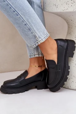 Boto Mokasyny Damskie Z Eko Skóry Czarne Sendall