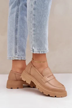 Boto Loafersy Damskie|Mokasyny Płaskie*Mokasyny Damskie Z Eko Skóry Beżowe Sendall