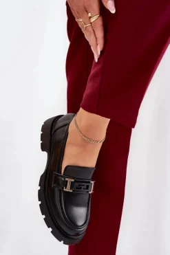 Boto Loafersy Damskie|Mokasyny Płaskie*Mokasyny Damskie Z Eko Skóry Czarne Lomnela