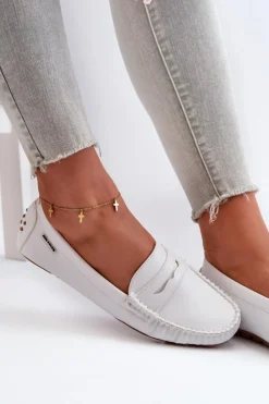 Boto Mokasyny Damskie Z Eko Skóry Białe Rerceria