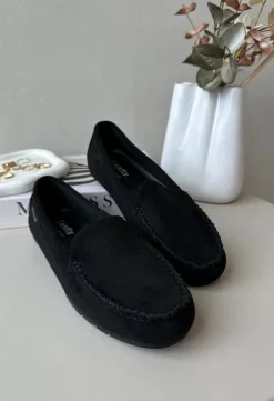 Boto Loafersy Damskie|Mokasyny Damskie Zamszowe*Mokasyny Damskie Z Eko Zamszu Czarne Amrutia Czarny