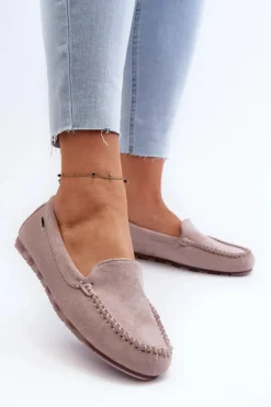 Hot Boto Mokasyny Damskie Z Eko Zamszu Fioletowe Amrutia Fioletowy