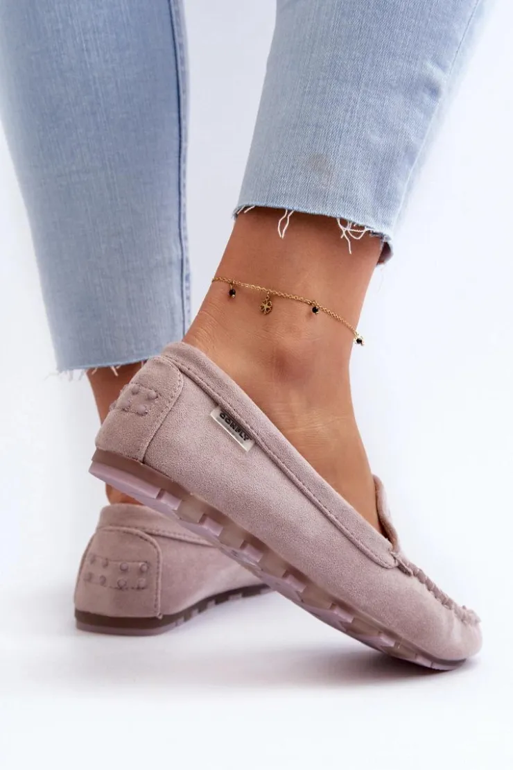 Hot Boto Mokasyny Damskie Z Eko Zamszu Fioletowe Amrutia Fioletowy