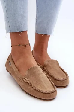 Boto Loafersy Damskie|Mokasyny Damskie Zamszowe*Mokasyny Damskie Z Eko Zamszu Brązowe Amrutia