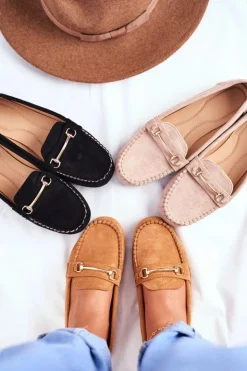 Damskie Boto Mokasyny Damskie Zamszowe Camel Dive