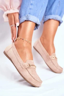 Boto Mokasyny Damskie Zamszowe*Mokasyny Damskie Zamszowe Beżowe Dive