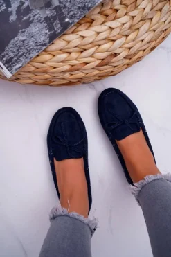 Damskie buty S.Barski Mokasyny Damskie Zamszowe Granatowe S.Barski Gustoben