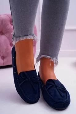 Damskie buty S.Barski Mokasyny Damskie Zamszowe Granatowe S.Barski Gustoben