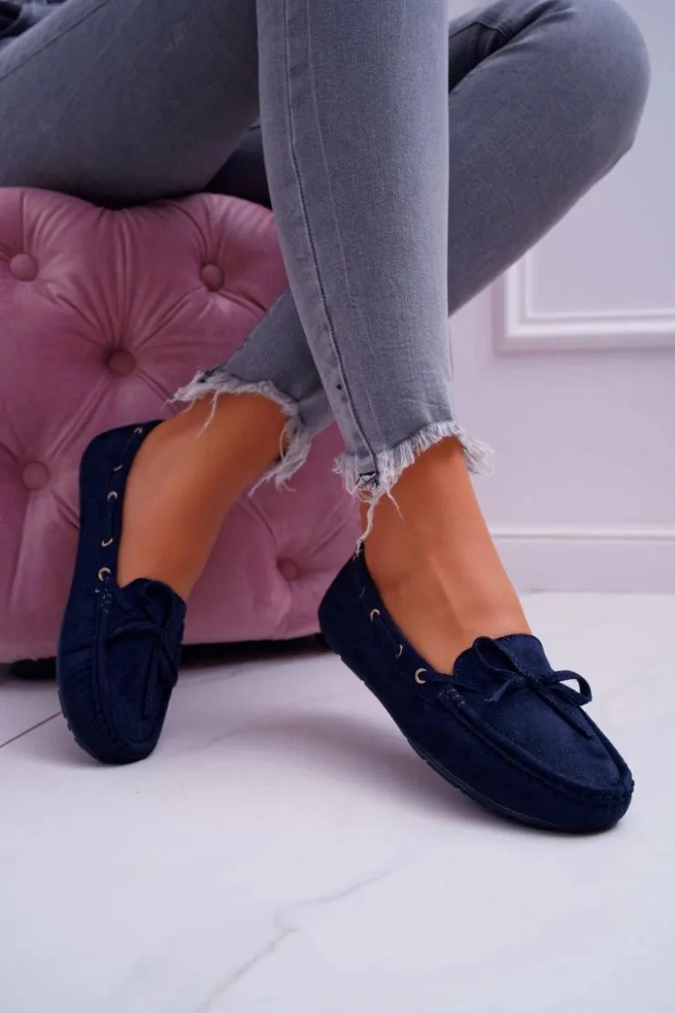 Damskie buty S.Barski Mokasyny Damskie Zamszowe Granatowe S.Barski Gustoben