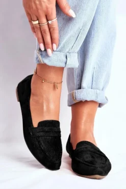 Boto Mokasyny Damskie Zamszowe*Mokasyny Damskie Zamszowe CH-1M6 Czarne Laveria