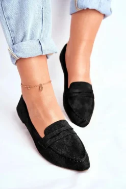 Boto Mokasyny Damskie Zamszowe*Mokasyny Damskie Zamszowe CH-1M6 Czarne Laveria
