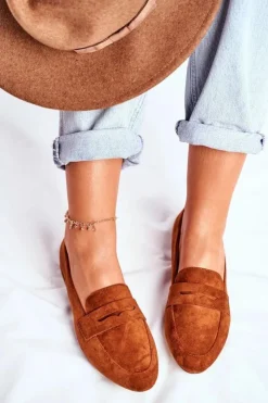 Buty Sergio Leone Mokasyny Damskie Zamszowe*Mokasyny Damskie Zamszowe Sergio Leone MK734 Camel Nebbi