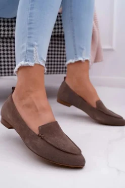 Boto Mokasyny Damskie Zamszowe*Mokasyny Damskie Zamszowe Skóra Loafery Cappuccino Homny