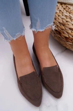 Boto Mokasyny Damskie Zamszowe*Mokasyny Damskie Zamszowe Skóra Loafery Cappuccino Homny