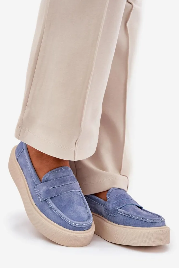 Buty damskie Vinceza Mokasyny Damskie Zamszowe*Mokasyny Damskie Zamszowe Na Platformie Vinceza 79535 Niebieskie