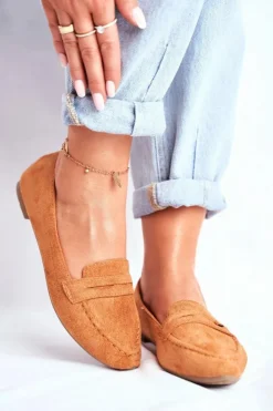 Boto Mokasyny Damskie Zamszowe*Mokasyny Damskie Zamszowe CH-1M6 Camel Laveria