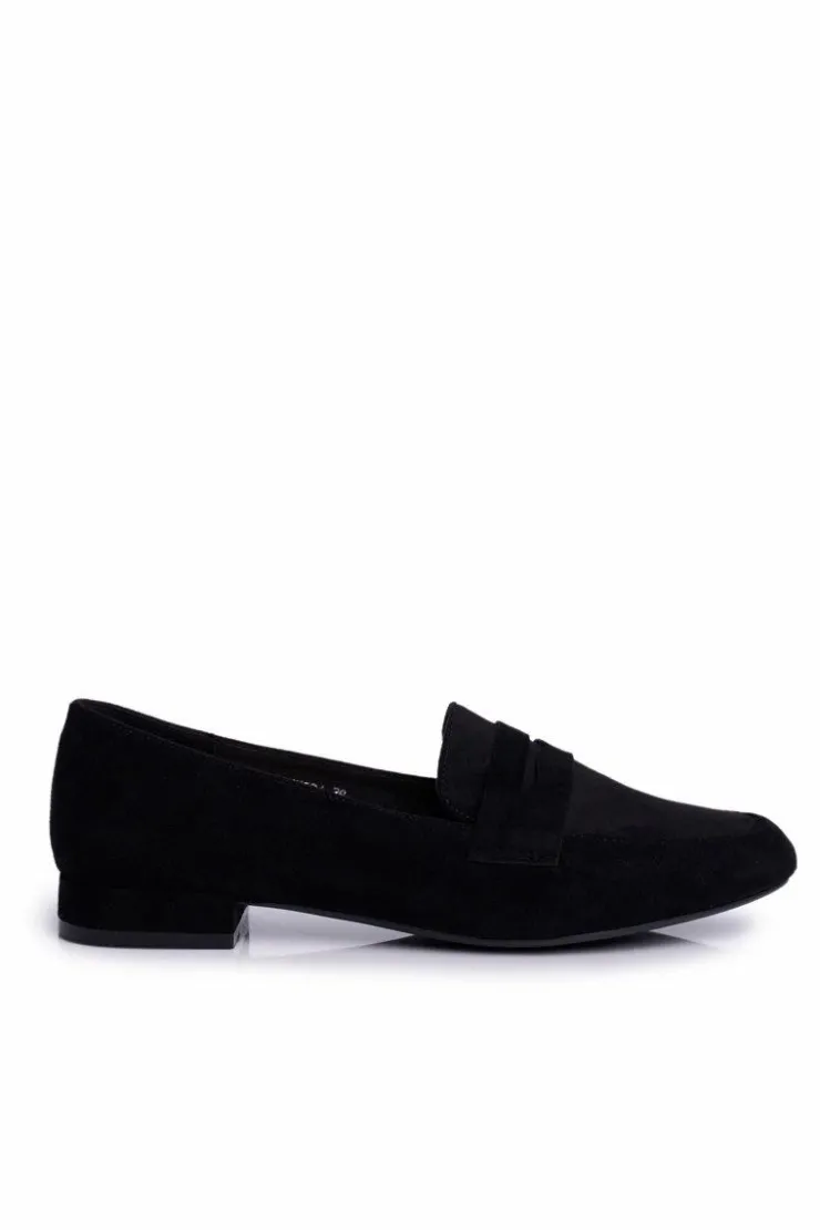 Damskie Buty Sergio Leone Mokasyny Damskie Zamszowe Sergio Leone MK734 Czarne Nebbi