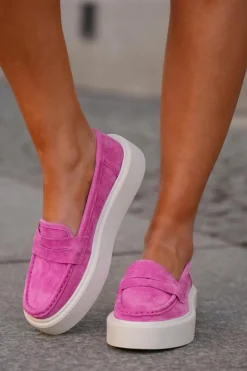 Hot Buty damskie Vinceza Mokasyny Damskie Zamszowe Na Platformie Vinceza 79535 Fuksja