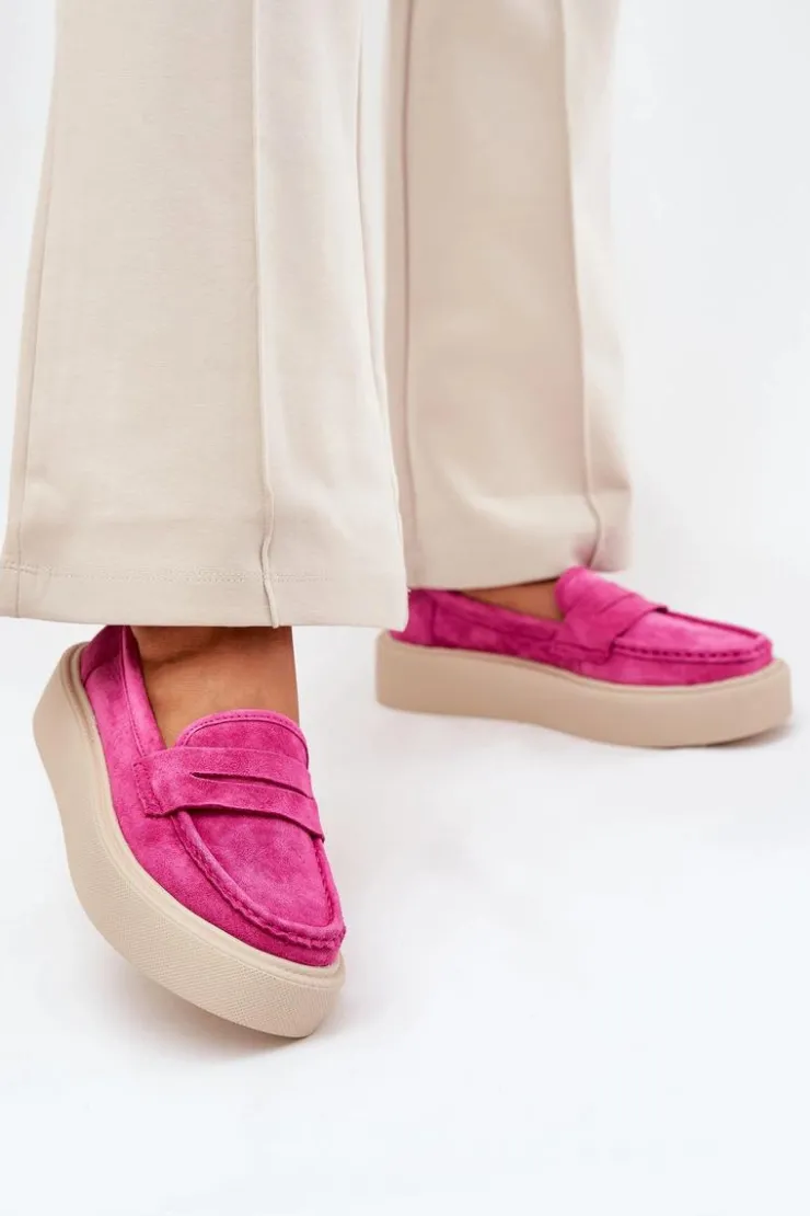 Hot Buty damskie Vinceza Mokasyny Damskie Zamszowe Na Platformie Vinceza 79535 Fuksja