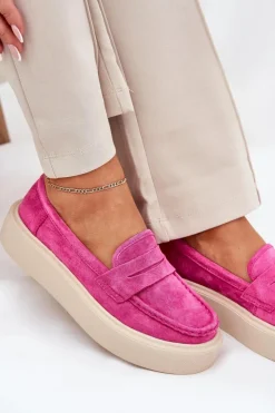 Hot Buty damskie Vinceza Mokasyny Damskie Zamszowe Na Platformie Vinceza 79535 Fuksja