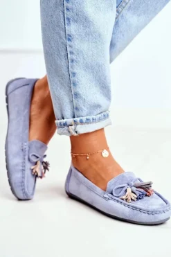 Evento Mokasyny Damskie Zamszowe Modne Niebieskie Donna Mia