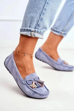 Evento Mokasyny Damskie Zamszowe Modne Niebieskie Donna Mia