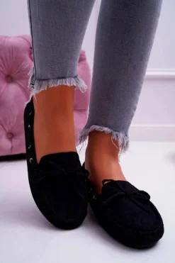 Damskie buty S.Barski Mokasyny Damskie Zamszowe*Mokasyny Damskie Zamszowe Czarne S.Barski Gustoben