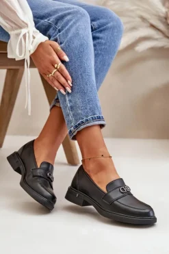 Buty damskie Vinceza Loafersy Damskie|Mokasyny Damskie Lakierowane*Mokasyny Damskie Ze Skóry Naturalnej Czarne Vinceza 58409