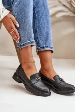 Buty damskie Vinceza Loafersy Damskie|Mokasyny Damskie Lakierowane*Mokasyny Damskie Ze Skóry Naturalnej Czarne Vinceza 58409