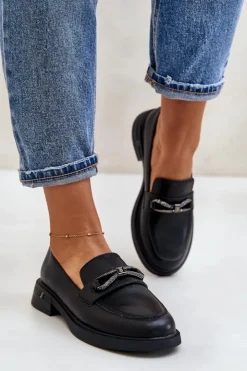 Damskie Buty damskie Vinceza Mokasyny Damskie Ze Skóry Naturalnej Vinceza 62181 Czarne