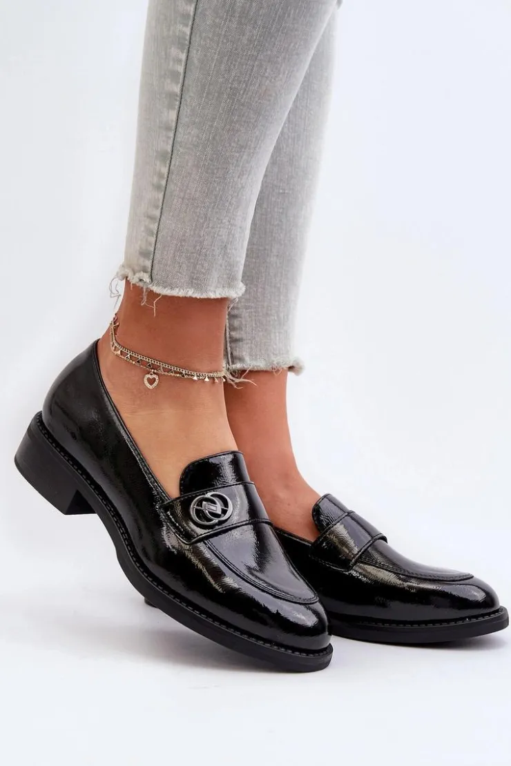 Evento Mokasyny Damskie Lakierowane|Mokasyny Damskie Skórzane*Mokasyny Lakierowane Damskie Czarne Dilhela