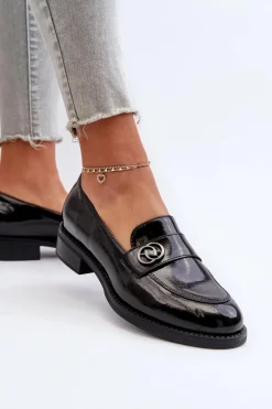 Evento Mokasyny Damskie Lakierowane|Mokasyny Damskie Skórzane*Mokasyny Lakierowane Damskie Czarne Dilhela