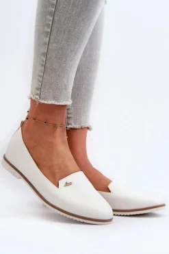 Boto Mokasyny Na Płaskim Obcasie Damskie Białe Enzla