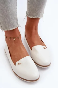 Boto Mokasyny Na Płaskim Obcasie Damskie Białe Enzla