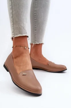 Boto Loafersy Damskie|Mokasyny Damskie Skórzane*Mokasyny Na Płaskim Obcasie Damskie Brązowe Enzla