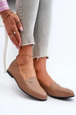 Boto Loafersy Damskie|Mokasyny Damskie Skórzane*Mokasyny Na Płaskim Obcasie Damskie Brązowe Enzla