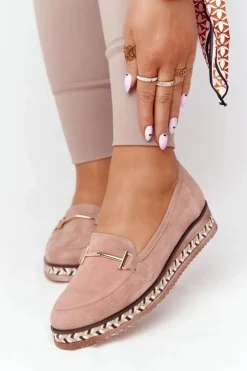 Sale Laura Messi Mokasyny Na Platformie 2284 Różowe