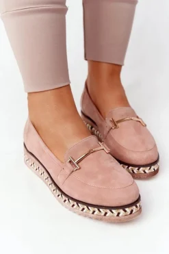 Sale Laura Messi Mokasyny Na Platformie 2284 Różowe